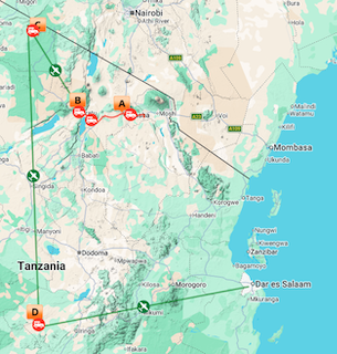 Southern Tanzania Off the Beaten Track Map